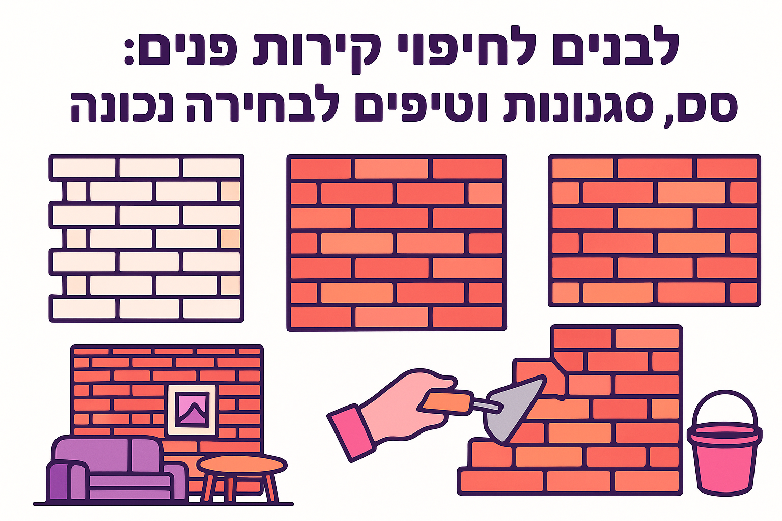 לבנים לחיפוי קירות פנים: סוגים, סגנונות וטיפים לבחירה נכונה