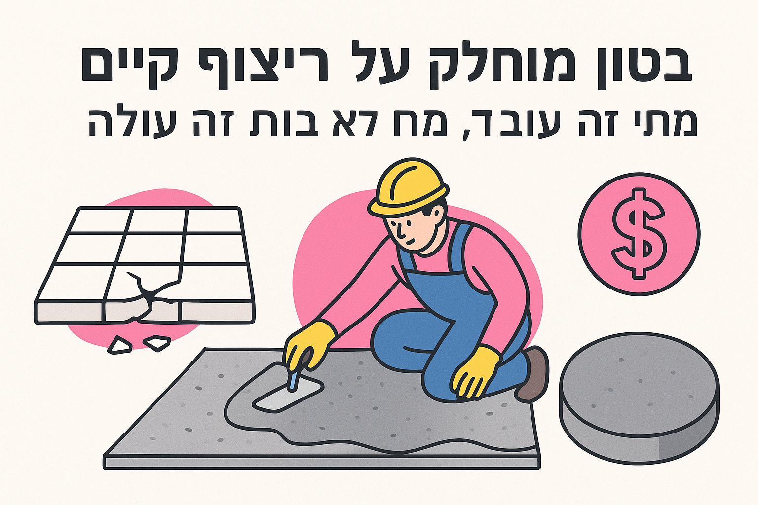 בטון מוחלק על ריצוף קיים: מתי זה עובד, מתי לא וכמה זה עולה