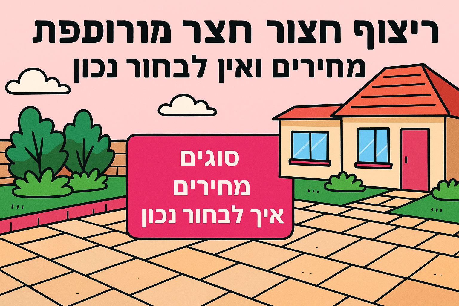 ריצוף חצר מרוצפת: סוגים, מחירים ואיך לבחור נכון