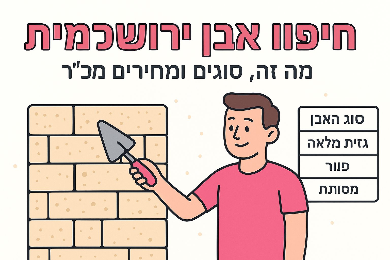 חיפוי אבן ירושלמית: מה זה, סוגים ומחירים למ"ר