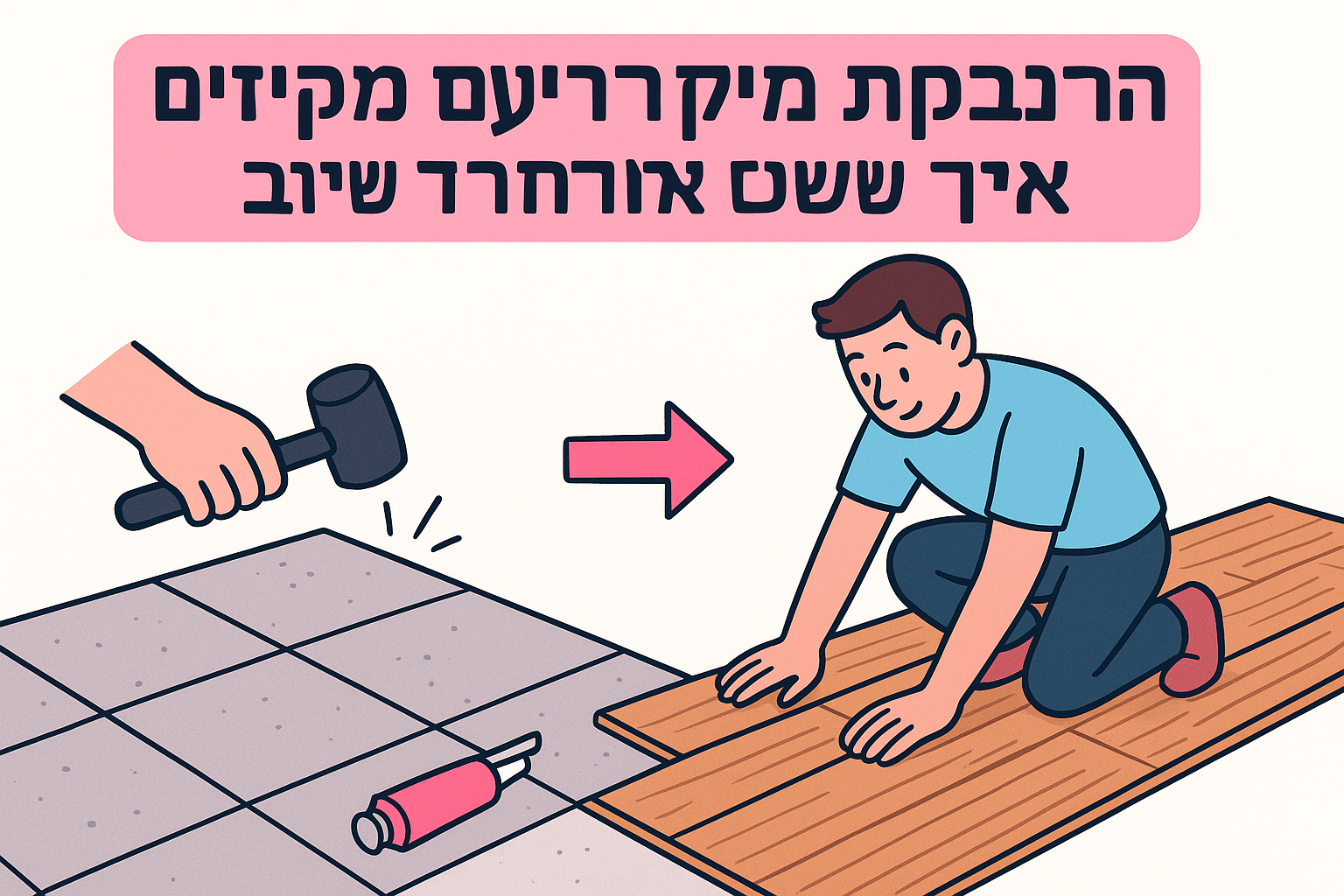 הדבקת פרקט על ריצוף קיים: איך עושים זאת שלב אחר שלב
